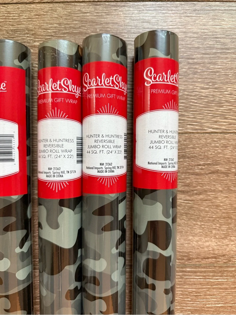 4 rolls of camouflage gift wrap